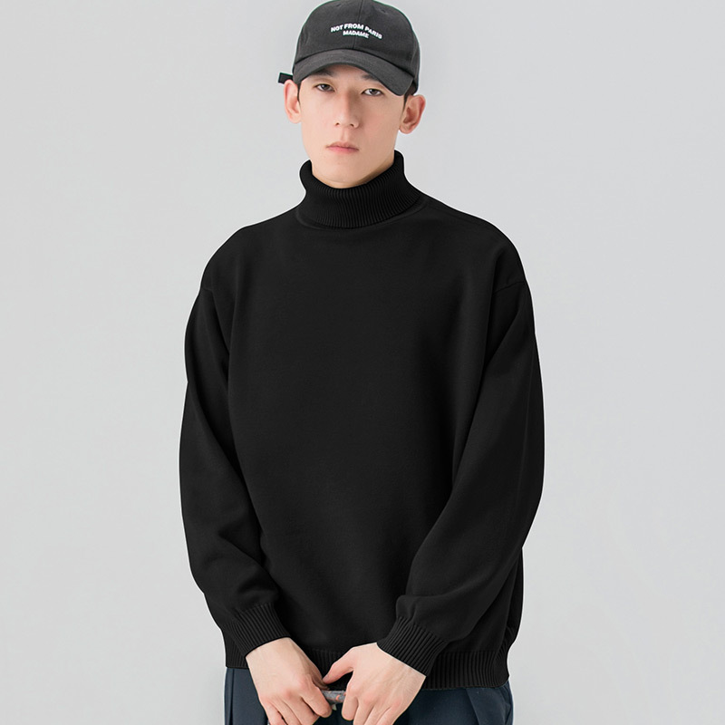 高領長袖素色毛衣