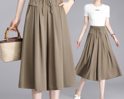 七分冰丝阔腿裤