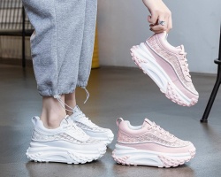 厚底網紗休閒鞋