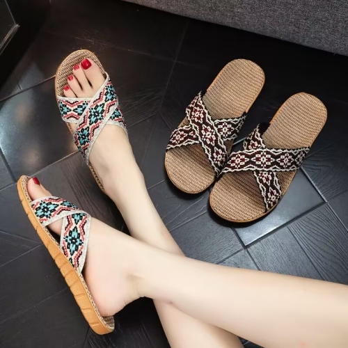 東南亞亞麻拖鞋